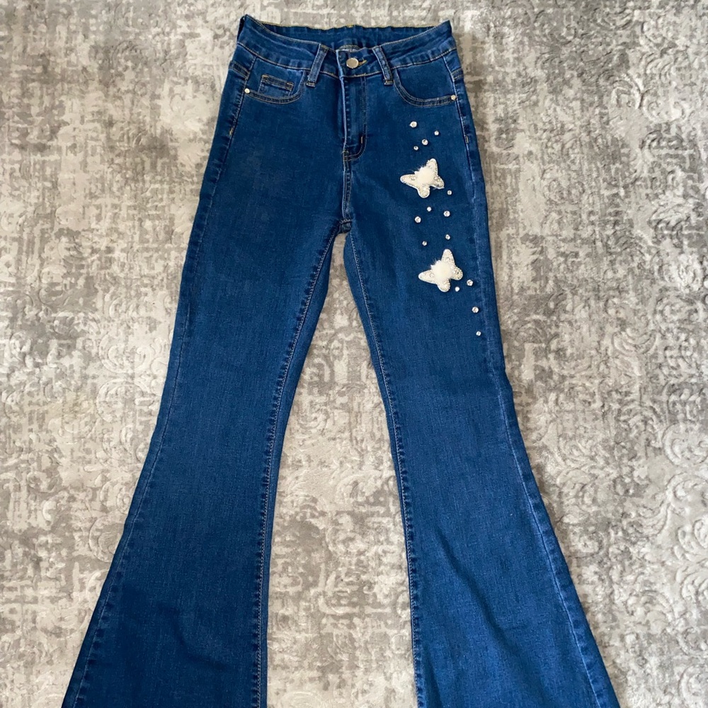 Embroidered Butterfly Jeans 🦋